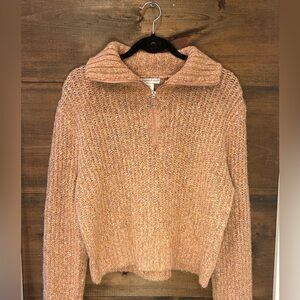 Sincerely Jules Peachy Pink Knit Half-Zip Sweater - Size Small